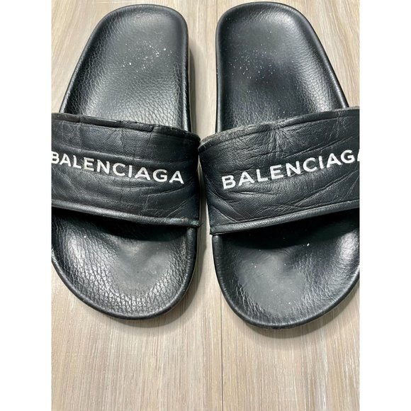 Balenciaga Classic Logo Leather Slides 6 - Picture 6 of 15